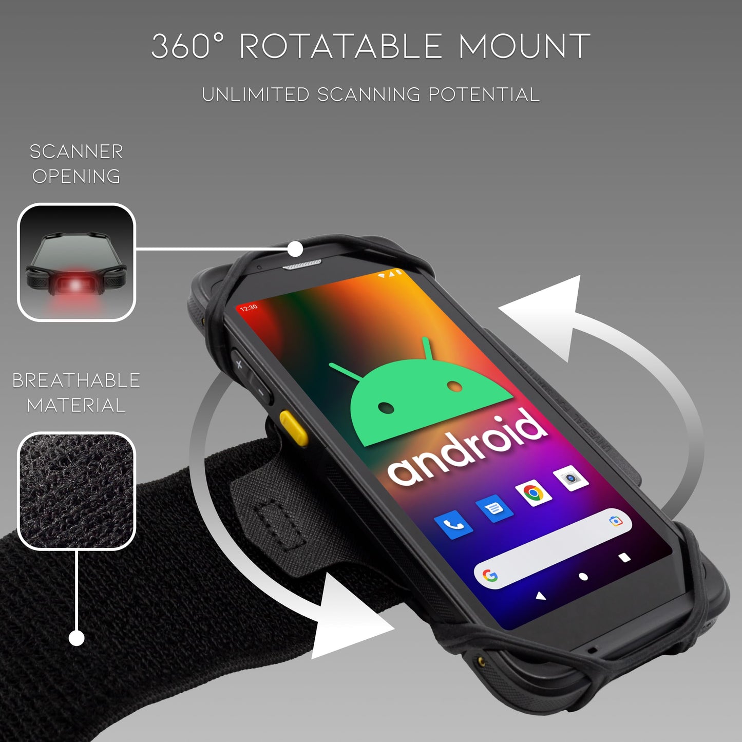 Chainway C90 Wrist Mount Wearable Android Device All-in-One Package with Hands-Free Glove 2D/1D/QR Code Reader, Wireless, Android 10, WiFi, Bluetooth, 5.7” Large Screen, for Scanning (Build Your Own)